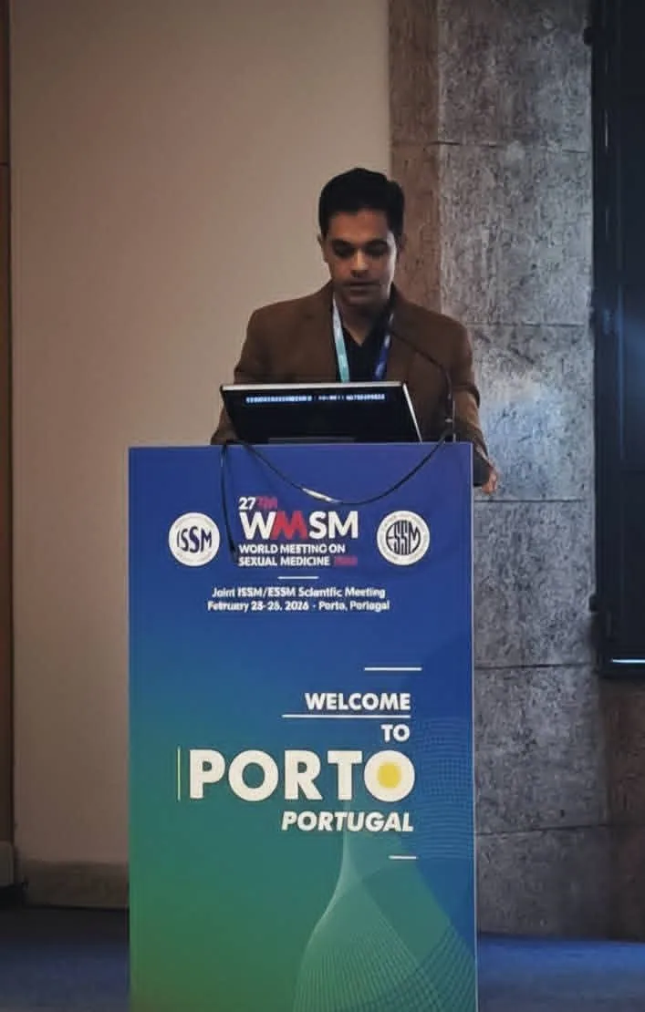 Dr. Prageeth presenting at the World Meeting on Sexual Medicine in Porto.